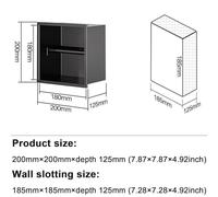 Cubo de Basura para baño Empotrado de Pared con Soporte para pañuelos y Papel higiénico: Dispositivo de Ahorro de Agua de Acero Inoxidable Resistente al Agua y Estante de Ducha