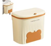 Cubo de basura para camping, cubo de basura de cocina, cubo de basura flotante para puerta de armario con tapa, cesta de basura para mostradores con compartimento de almacenamiento de bolsas de basura