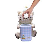 Cubo de basura para coche 2 en 1 con de pañuelos | 2 en 1 Linda multifunción de pañuelos en forma de gato, papelera para vehículo - para casa, oficina, mesa, mesita de noche, cómoda para