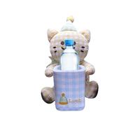 Cubo de basura para coche, 2 en 1, con de pañuelos, multifuncional, 2 en 1, gato lindo, basura, para vehículos, para oficina, mesilla, dormitorio, camping, viaje, interior C