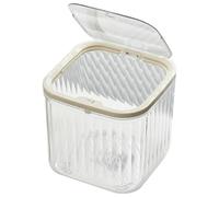 Cubo de basura para escritorio, con tapa a presión y diseño que ahorra espacio, transparente que ahorra espacio, organizador de cosméticos, cesta de basura para baño, estudio, habitación de estudiante