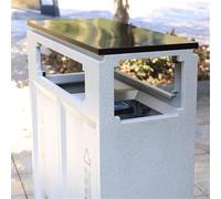 Cubo de basura para exterior Contenedor de basura clasificado for exteriores con textura de piedra de imitación, de metal, for calles, parques y zonas escénicas. Cubo de basura para uso exterior