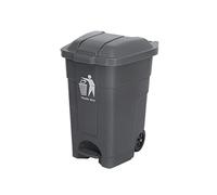 Cubo de Basura Para Exteriores Bote de basura al aire libre con ruedas con piso con tapa de basura de plástico for basura de gran capacidad for al aire libre. Contenedor de Residuos de Jardín(B)