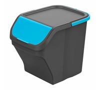 Cubo de Basura para Reciclaje Mondex Stack N' Sort Azul Gris 25 L Apilable con Tapa 40 x 30 x 34 cm - Marca: Mondex - EAN: 8053687881495