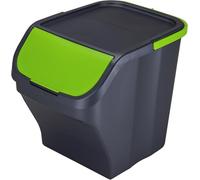 Cubo de Basura para Reciclaje Mondex Stack N' Sort Verde Gris 25 L con Tapa 40 x 30 x 34 cm - Marca: Mondex - EAN: 8053687881488