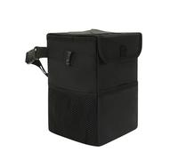 Cubo de basura plegable para coche, a prueba de fugas, organizador de respaldo de asiento impermeable, cubo de basura multifuncional para paraguas, teléfono móvil, llaves, cartera, diseño de tela con