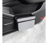 Cubo de basura plegable para puerta de vehículo y almacenamiento en el respaldo del asiento, organizador colgante de piel sintética con fijación segura (gris)