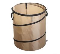 Cubo de basura plegable portátil de 38 L para uso al aire libre para picnics, jardinería y eliminación de desechos pequeños, tela (color café claro)