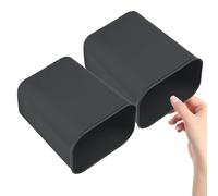 Cubo de Basura Rectangular 2 Piezas de Plástico Negro, 8l, Diseño Simple | Papelera Oficina y Hogar, Formato Cuadrado, Uso en Habitación, Solución Discreta para Basuras