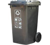 Cubo de basura resistente de 100 litros para patio, clasificación de gran capacidad, con ruedas