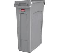 Rubbermaid Recipiente para separar materiales/cubo de basura SLIM JIM®, capacidad 87 l, con conductos de ventilación, gris, a partir de 3 unid.
