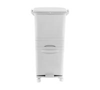 Cubo de basura triple de 42 l con ruedas, 3 en 1, separador de residuos secos y húmedos con cajón y pedal de pie, sistema de separación de residuos de 9,24 Gal, 4 ruedas (2 frenos), 84 cm de alto para