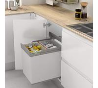 Cubo de Basura y Reciclaje extraíble - 2 Cubos incorporados de 21/21 ó 16/16 - para Mueble de Cocina, 21/21