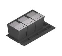 Cubo de Basura y Reciclaje para cajón de Cocina - Tapa de Acero Inoxidable, PP Antracita, 900 mm Ancho Mueble/Alto Producto mm 295