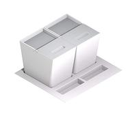 Cubo de Basura y Reciclaje para cajón de Cocina - Tapa de Acero Inoxidable, PP Blanco, 600 mm Ancho Mueble/Alto Producto mm 235