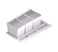 Cubo de Basura y Reciclaje para cajón de Cocina - Tapa de Acero Inoxidable, PP Blanco, 900 mm Ancho Mueble/Alto Producto mm 235