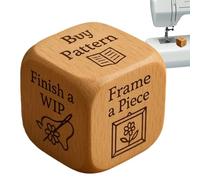 Cubo de bordado | Utensilios de manualidades de madera de 6 lados | Cubo de decisión de acolchado con tareas de acolchado, para el hogar, viajes, taller, obras de arte, clases, principiantes, mujeres,