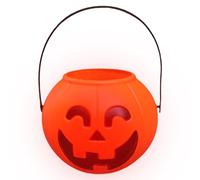 Cubo de calabaza | Cubo de dulces de calabaza de Halloween, con asas, bonito soporte portátil para golosinas, aperitivos, trucos para niños y niñas
