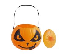 Cubo de calabaza de Halloween -Lantern, cubo de calabaza de Halloween | Cesta de calabaza | Cesta de calabaza dulce o amarga con tapa, cubo de calabaza naranja portátil como regalo