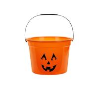 Cubo de calabaza de Halloween - Naranja con cara negra - aproximadamente 20,5 x 15 cm - Trick or Treat - Contenedor de caramelos Halloween