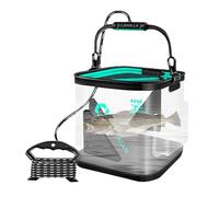 Cubo De Cebo De - Vivir Bien Transparente, Cubo De Plegable | Equipo De Almacenamiento De Engranajes Pescas Al Aire Libre, Caja De Transporte De Pescado De Agua Salada De Agua Dulce Pleg