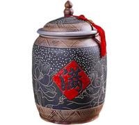 Cubo de Cerámica para Arroz Recipiente para Arroz con Tapa, Recipiente de Cerámica China para Conservar Alimentos, Dispensador de Granos Sellado para Cocina, para Café(5KG)