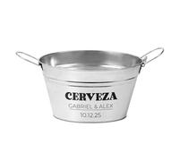 Cubo de Cerveza Personalizado con Texto, Nombre e Iniciales, Disponible en Dos tamaños 6 litros o 9 litros, Regalo para Bodas o cumpleaños (Texto)