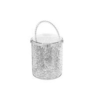 Cubo de Champán Cubitera con tapa y asa, ideal for cócteles, fiestas for enfriar vino champán(Transparent,Pequeño)