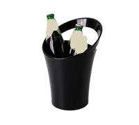 Cubo de champán Transparente, Cubo Hielo Redondo acrílico, Soporte for Vino(Black B)