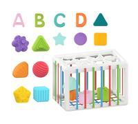 Cubo de clasificación de del bebé: contenedor sensorial Colorido con Bloques y Bolas texturizados | Toy de Aprendizaje temprano para niños pequeños, Mejora la coordinación Mano-, el Regalo PE