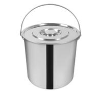 Cubo de cocina de acero inoxidable de 20 l, recipiente universal con tapa para cocinar alimentos, escurrir verduras y frutas o como cubo de filtro de fritura, etc