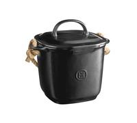 Cubo de Compost, Bandeja de Compost de Cocina 4L, cerámica, diseño y práctico, antiolor y fácil de Limpiar, Negro trufa