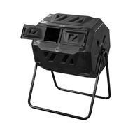 Cubo de compostaje, compostador de 160 litros para exteriores con rejillas de ventilación deslizantes y puerta de rotación omnidireccional para una fácil gestión de residuos