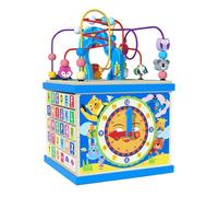 Cubo De Conciencia De Madera Multifunción: Juego Educativo Para Niños 5 En 1, Curso De Laberinto De Cuentas, Clasificación De Formas De Colores, Actividad Sensorial Divertida, Desarrollo Cognitivo | R