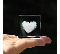 Cubo de cristal 3D con forma de corazón de nube de 4 cm, adornos para pisapapeles de cristal, decoración de arte para mamá (corazón amoroso)