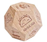 Cubo de decisión de alimentos, cubo de decisión de alimentos, portátil, para parejas, novio, novia, 12 caras de madera
