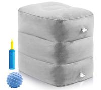 Cubo de disco intervertebral hinchable, cojín elevador de piernas, cubo de relajación, cubo de espuma, cojín para elevar las piernas, con bomba de aire y bola de silicona (gris claro)