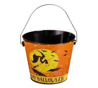 Cubo de dulces de Halloween, cubo de truco o trato, Cubo de metal para Halloween con calabaza Cubos para golosinas de Halloween, Innovador soporte para cubo de dulces, decoraciones de Halloween para d