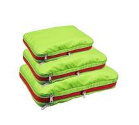 Cubo de embalaje de compresión, organizador de viaje, bolsas de almacenamiento de ropa, doble capa, portátil, gran capacidad/impermeable, bolsas de cremallera para viajes, Verde, Small 30X20CM Only 1