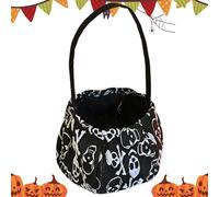 Cubo de Halloween | Bolsa De Golosinas Con Murciélago | Bolsa Para Truco O Trato Decoración De Fiesta Hogar Aventuras Familiares Nocturnas Para Niños