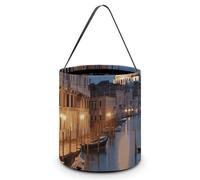 Cubo de Halloween con asas, bolsas para dulces, bolsa de dulces, cestas, Venecia de noche