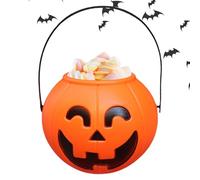 Cubo De Halloween | Cubo Calabaza Halloween | Decorativo con Asas para Golosinas Fiesta Infantil Niños y Niñas Truco o Trato