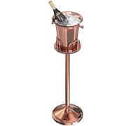 Cubo de hielo con soporte, cubo de hielo de acero inoxidable de Navidad, cubo de hielo en el estante, cubo de hielo dorado champán para vino, cerveza, KTV, club, bar, barbacoa, fiesta, boda, 12 libras