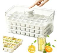 Cubo de hielo con tapa para congelador Molde de 3 niveles para 96 cubitos