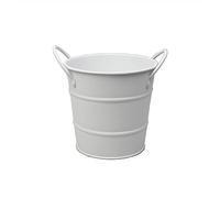 Cubo de Hielo de 600 ml, Cubo de Hielo de Acero Inoxidable, cubeta para Aperitivos, Cubo de Hielo pequeño, Cubo de Almacenamiento, Cubo de Basura de Escritorio, Cubo de champán (Blanco)