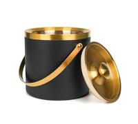 Cubo de hielo de acero inoxidable aislado de doble pared de 3 L con cuchara para bar de cócteles, cubo de hielo de metal para congelador con tapa para fiestas, soporte de hielo, cubo de champán,