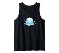 Cubo de hielo fresco con salpicaduras estilo de dibujos animados para un estado de ánimo positivo Camiseta sin Mangas