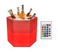 Cubo de hielo iluminado con control remoto, 16 colores RGB, 3 ajustes de brillo, 4 modos de atmósfera, perfecto para fiestas y reuniones al aire libre