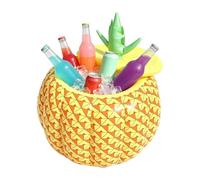Cubo de hielo inflable - 12.2 x 12.2 pulgadas | Enfriador de bebidas inflable | Capacidad inflable de piña con tapa para beber Cubo de Hielo Soporte para botellas | Para Fiesta De Verano Camping