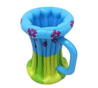Cubo de hielo inflable, enfriador de bebidas de cerveza, bandeja flotante para tazas, estación de bebidas al aire libre, contenedor de bar de piscina, accesorio de mesa de picnic para reuniones de